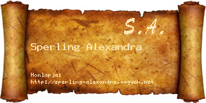 Sperling Alexandra névjegykártya
